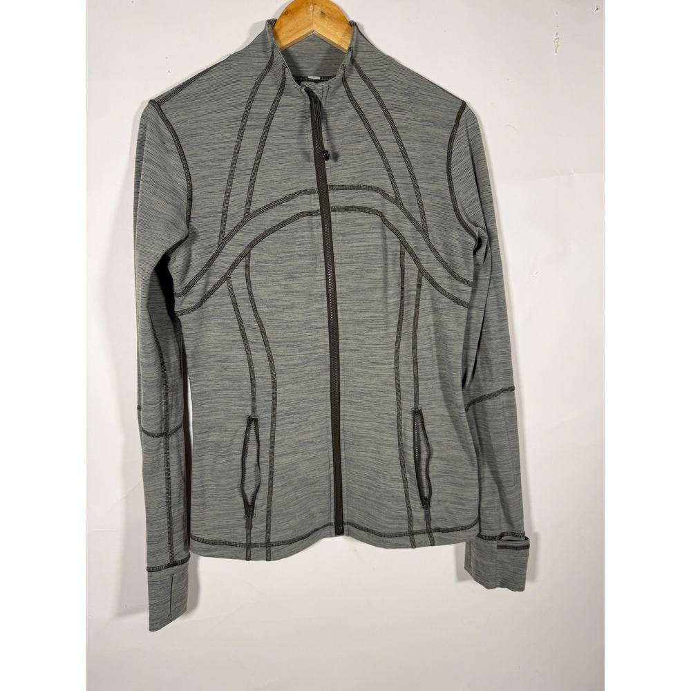 Lululemon Define Jacket Grey Space Dye Full Zip Yoga Activewear Size 10
